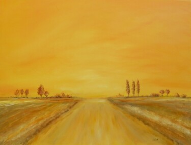 Peinture intitulée "Chemin Orangé" par Elisa Cook, Œuvre d'art originale