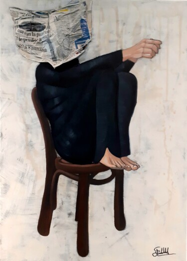 Painting titled "INFLUENZA MEDIATICA" by Elisa La Manna, Original Artwork, Acrylic