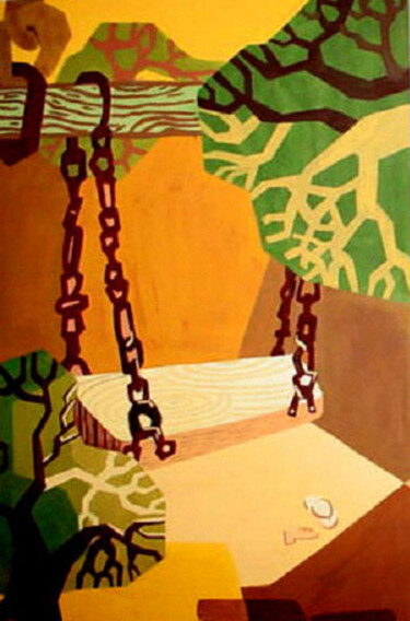 Картина под названием "In the  garden" - Elisa Quynh, Подлинное произведение искусства, Акрил