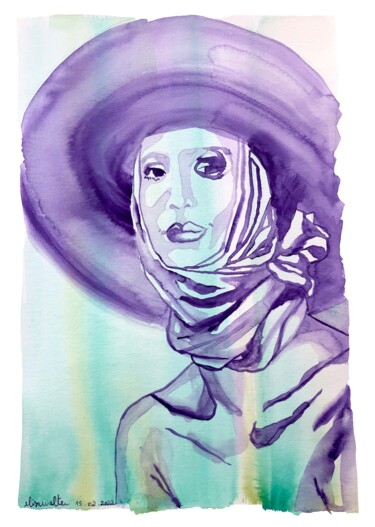 Картина под названием "Viola" - Elisa Walter, Подлинное произведение искусства, Акварель