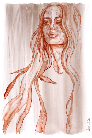 Картина под названием "Garance" - Elisa Walter, Подлинное произведение искусства, Акварель