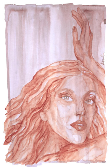 Painting titled "Suzanne" by Elisa Walter, Original Artwork, Watercolor