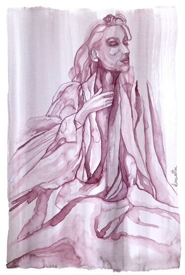 Malerei mit dem Titel "Iris" von Elisa Walter, Original-Kunstwerk, Aquarell