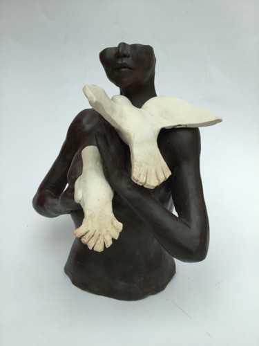 Sculpture intitulée "les oiseaux" par Elisabeth Aloccio, Œuvre d'art originale, Argile