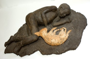 Sculpture intitulée "Chut ! Bébé dort ..." par Elisabeth Aloccio, Œuvre d'art originale