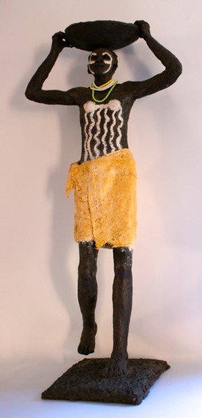 Sculpture intitulée "Retour des champs" par Elisabeth Aloccio, Œuvre d'art originale, Argile
