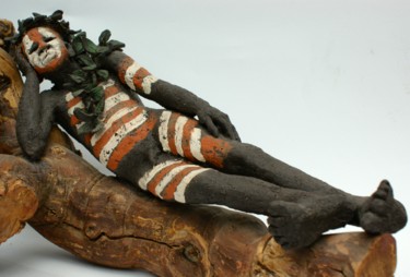 Sculpture intitulée "La sieste" par Elisabeth Aloccio, Œuvre d'art originale, Argile