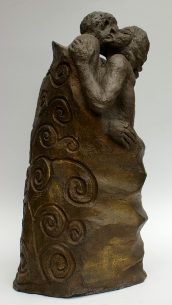 Sculpture titled "Le baiser" by Elisabeth Aloccio, Original Artwork, Clay