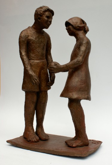 Sculpture titled "Veux tu jouer avec…" by Elisabeth Aloccio, Original Artwork