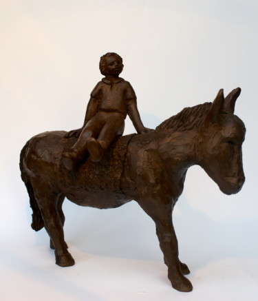 Sculpture intitulée "A dos d'âne" par Elisabeth Aloccio, Œuvre d'art originale, Argile
