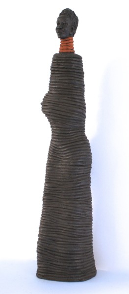 Sculpture intitulée "Femme girafe" par Elisabeth Aloccio, Œuvre d'art originale, Argile
