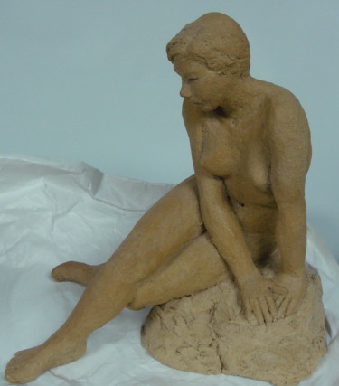 Sculpture intitulée "L'attente" par Elisabeth Aloccio, Œuvre d'art originale