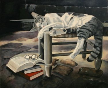 Peinture intitulée "Sieste intellectuel…" par Elisabeth Begot, Œuvre d'art originale