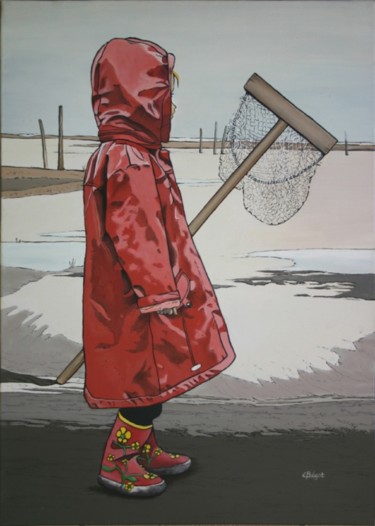 Peinture intitulée "A la pêche" par Elisabeth Begot, Œuvre d'art originale