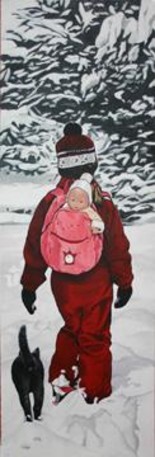 Peinture intitulée "Balade hivernale à…" par Elisabeth Begot, Œuvre d'art originale