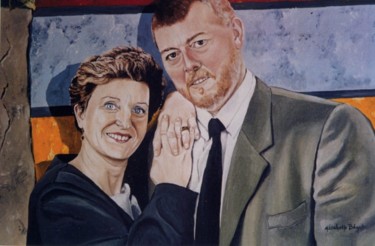 Painting titled "Couple" by Elisabeth Begot, Original Artwork