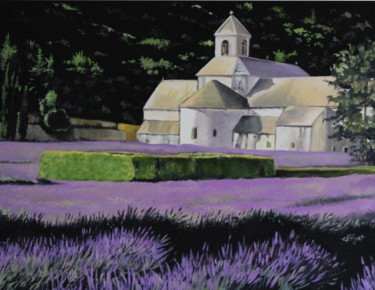 Painting titled "Abbaye  de Senanque" by Elisabeth Begot, Original Artwork, Acrylic