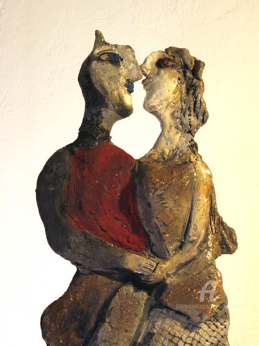 Rzeźba zatytułowany „couple dansant 2( d…” autorstwa Elisabeth Brainos, Oryginalna praca, Terakota