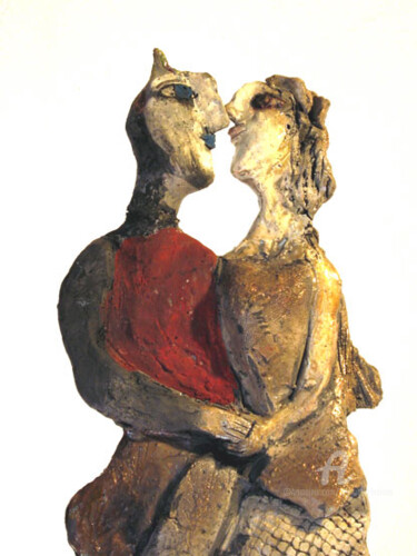 Rzeźba zatytułowany „cooupple dansant 2” autorstwa Elisabeth Brainos, Oryginalna praca, Terakota