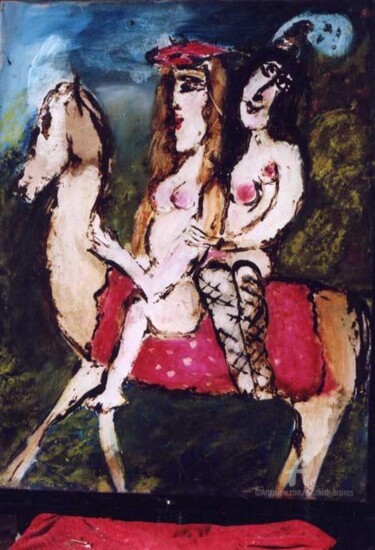 Painting titled "les ecuyeres" by Elisabeth Brainos, Original Artwork, Oil