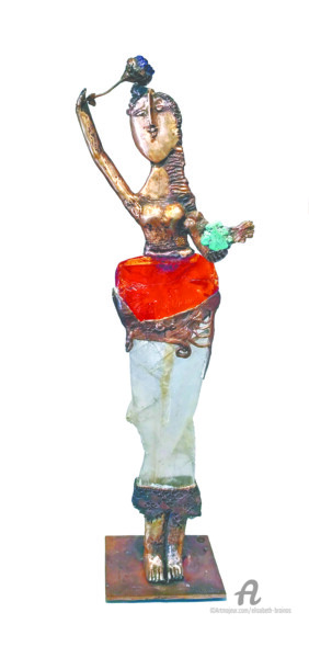 Sculpture intitulée "Brin de joie" par Elisabeth Brainos, Œuvre d'art originale, Bronze