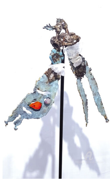 Скульптура под названием "Amoureux volants" - Elisabeth Brainos, Подлинное произведение искусства, Бронза