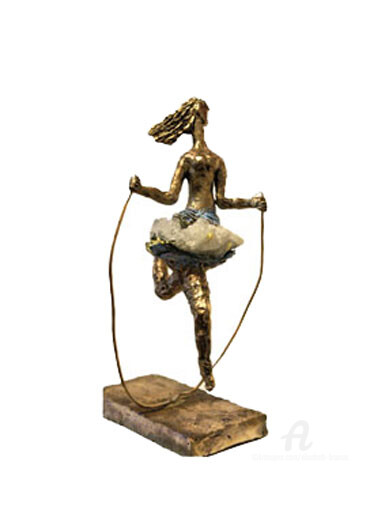 Escultura titulada "La sauteuse à la co…" por Elisabeth Brainos, Obra de arte original, Bronce