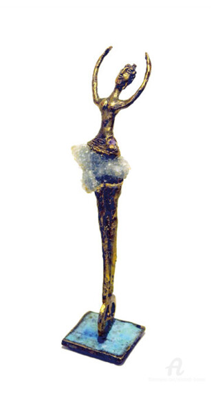 Sculpture titled "Danseuse sur roue" by Elisabeth Brainos, Original Artwork, Bronze