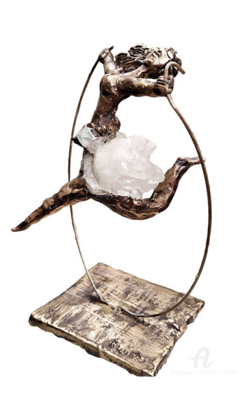 Sculpture intitulée "Elle saute à la cor…" par Elisabeth Brainos, Œuvre d'art originale, Bronze
