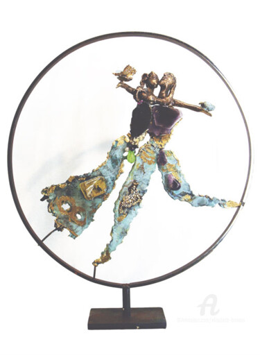 雕塑 标题为“Couple au papillon” 由Elisabeth Brainos, 原创艺术品, 青铜