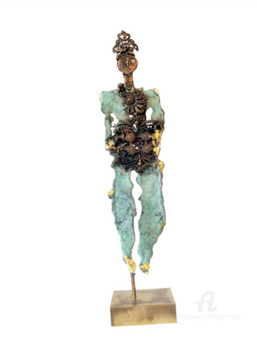Sculpture titled "Prince au plastron…" by Elisabeth Brainos, Original Artwork, Bronze