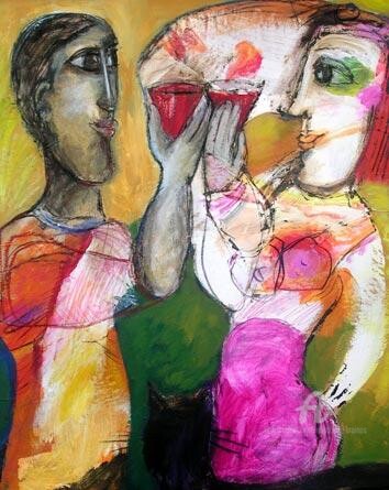 Painting titled "celebration" by Elisabeth Brainos, Original Artwork