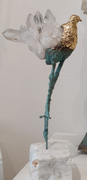 Sculpture intitulée "voler... un beau rê…" par Elisabeth Brainos, Œuvre d'art originale, Bronze