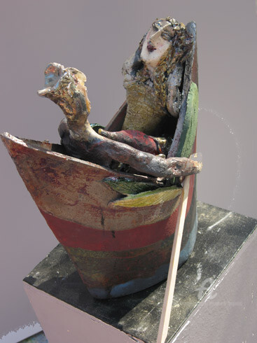 Sculptuur getiteld "barque pour cythere…" door Elisabeth Brainos, Origineel Kunstwerk