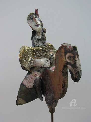 Escultura intitulada "cavaliere fiere" por Elisabeth Brainos, Obras de arte originais