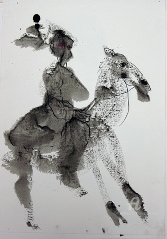 Sculpture intitulée "cavaliere" par Elisabeth Brainos, Œuvre d'art originale