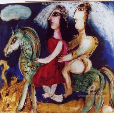 Pittura intitolato "voyage de noces a c…" da Elisabeth Brainos, Opera d'arte originale