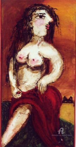Pittura intitolato "chaperon rouge" da Elisabeth Brainos, Opera d'arte originale