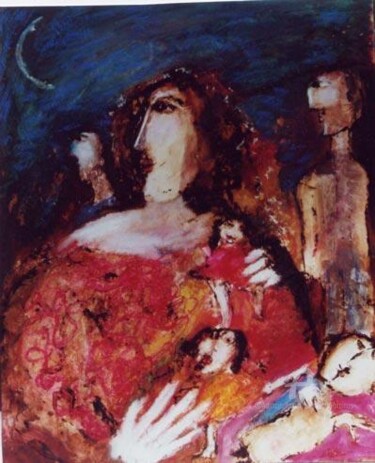Pittura intitolato "chronos" da Elisabeth Brainos, Opera d'arte originale