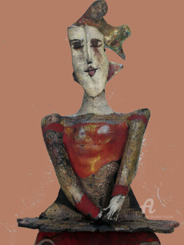 Peinture intitulée "femme a la coiffe p…" par Elisabeth Brainos, Œuvre d'art originale