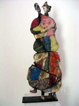 Skulptur mit dem Titel "les danseur" von Elisabeth Brainos, Original-Kunstwerk, Terra cotta