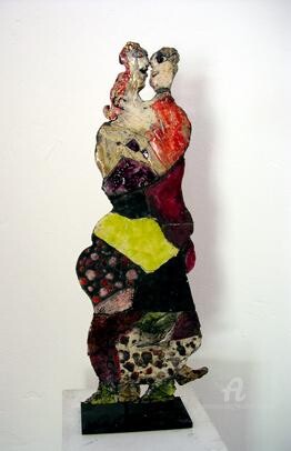 Sculpture titled "dansing  couple (ba…" by Elisabeth Brainos, Original Artwork, Terra cotta