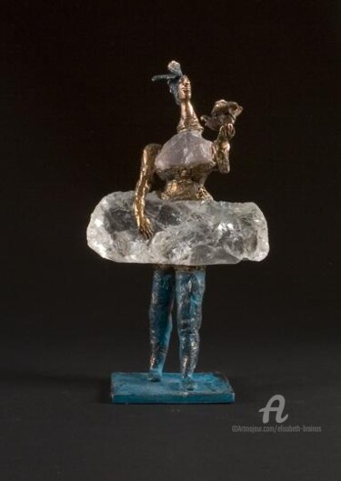 Sculpture intitulée "Lorsque l'oiseau se…" par Elisabeth Brainos, Œuvre d'art originale, Bronze