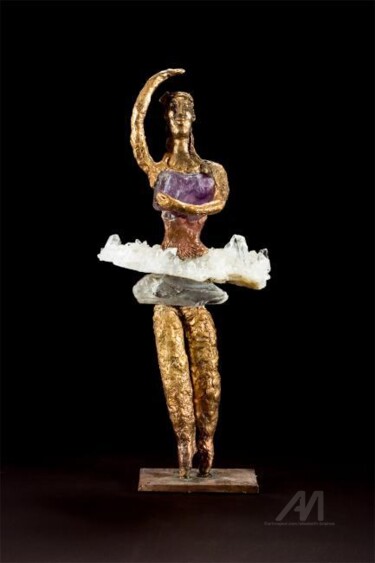 Sculpture intitulée "Danseuse amethyste…" par Elisabeth Brainos, Œuvre d'art originale, Bronze