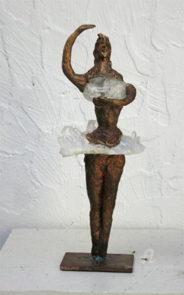 Sculpture intitulée "Danseuse au tutu cr…" par Elisabeth Brainos, Œuvre d'art originale, Bronze