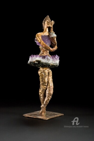 Sculpture intitulée "Danseuse amethyste…" par Elisabeth Brainos, Œuvre d'art originale, Bronze