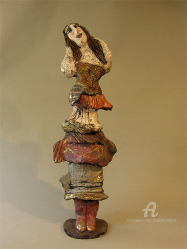 雕塑 标题为“belle se coiffant” 由Elisabeth Brainos, 原创艺术品, 粘土