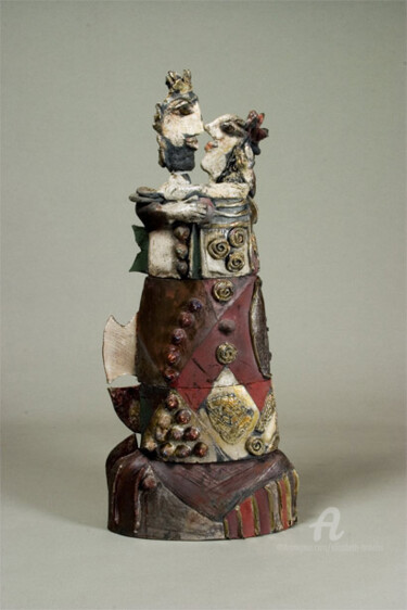 Sculpture titled "couple oriental aut…" by Elisabeth Brainos, Original Artwork, Terra cotta