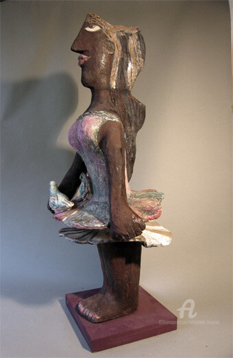 Sculpture intitulée "double jupon autre…" par Elisabeth Brainos, Œuvre d'art originale, Terre cuite