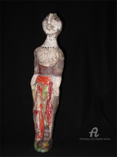 Skulptur mit dem Titel "idole6" von Elisabeth Brainos, Original-Kunstwerk, Terra cotta